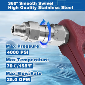 mmingle leak-free NPT connector guarantees secure hose attachment