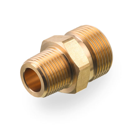 M MINGLE brass body adapter shown for durable pressure washer connections.