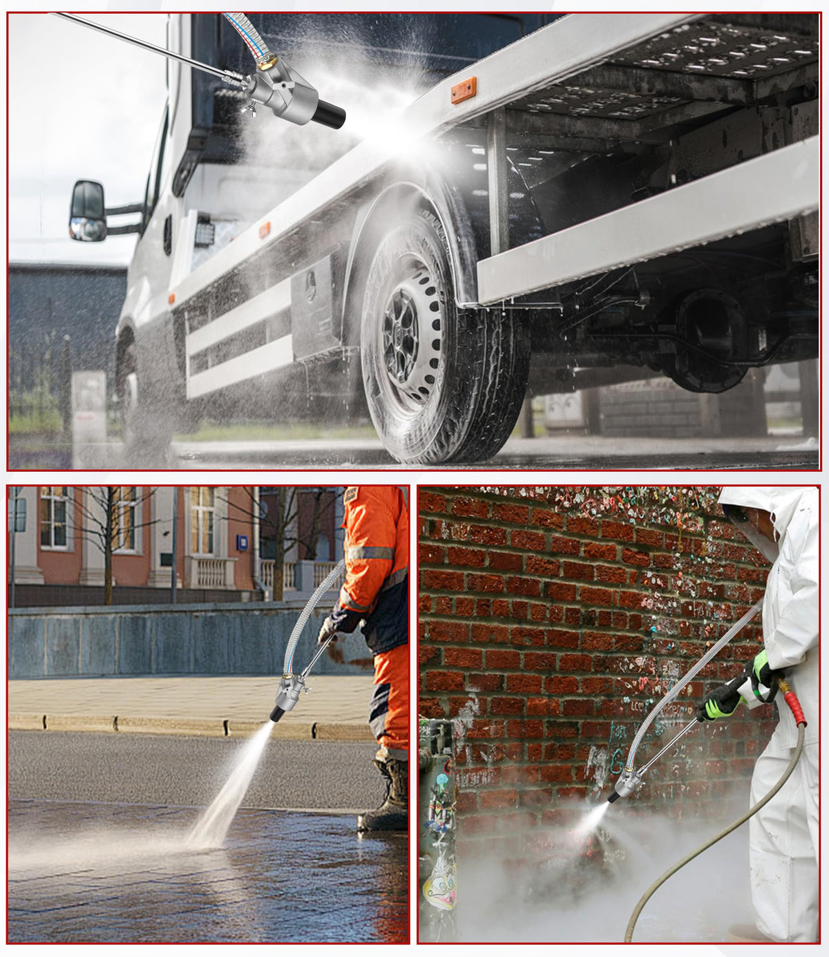 Rust removal on metal surfaces using M MINGLE sandblaster kit.