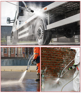 Rust removal on metal surfaces using M MINGLE sandblaster kit.