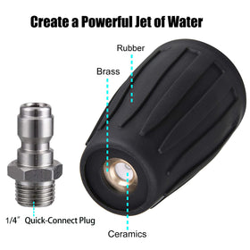 M MINGLE five nozzle tips offer versatile spray patterns for different tasks.