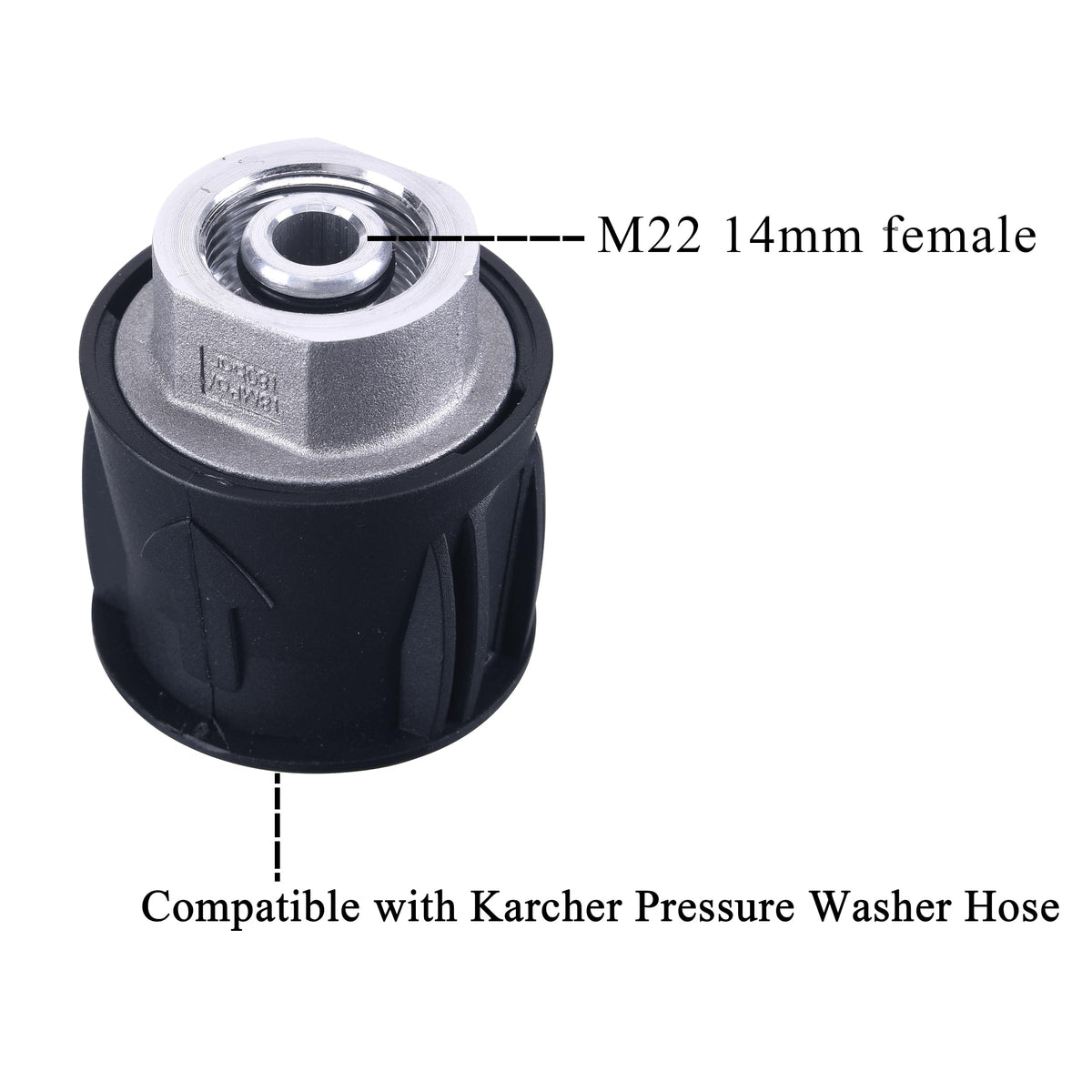 MMINGLE pressure washer adapter features durable aluminum housing for long-lasting use.