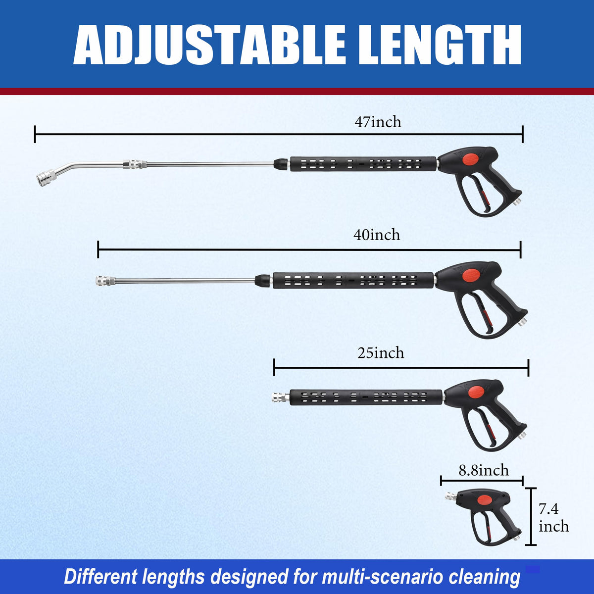 M MINGLE gun with 30-degree curved rod enabling tight-spot reach