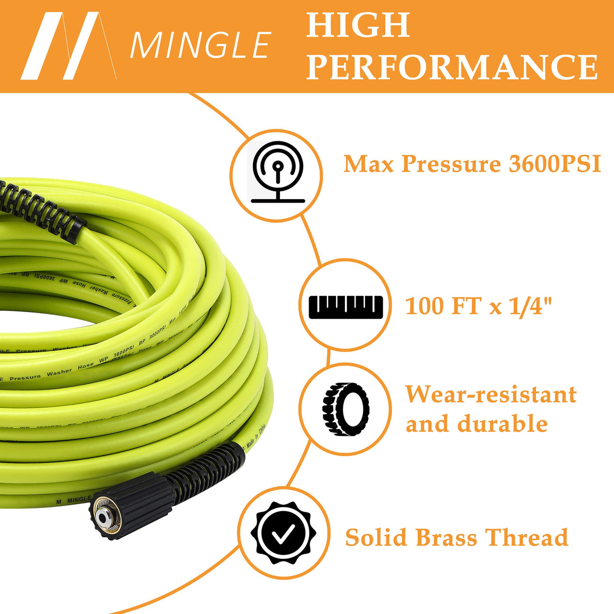 MMINGLE hose with quick-connect kit ready for fast connections.
