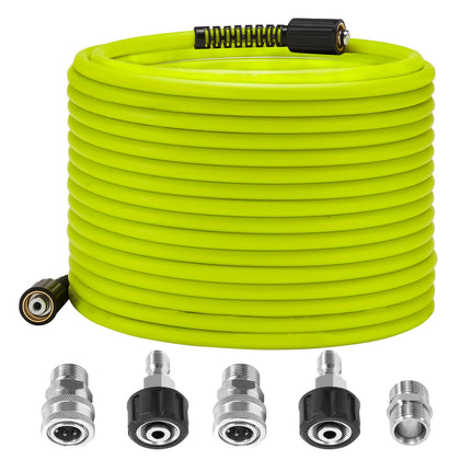 M MINGLE pressure washer hose 50 ft with durable stainless adapters for secure connections.
