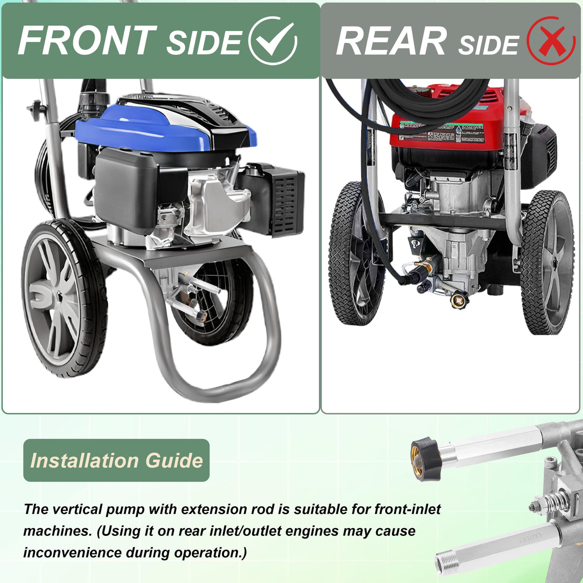 M MINGLE pump with oil-filled crankcase for maintenance-free operation.