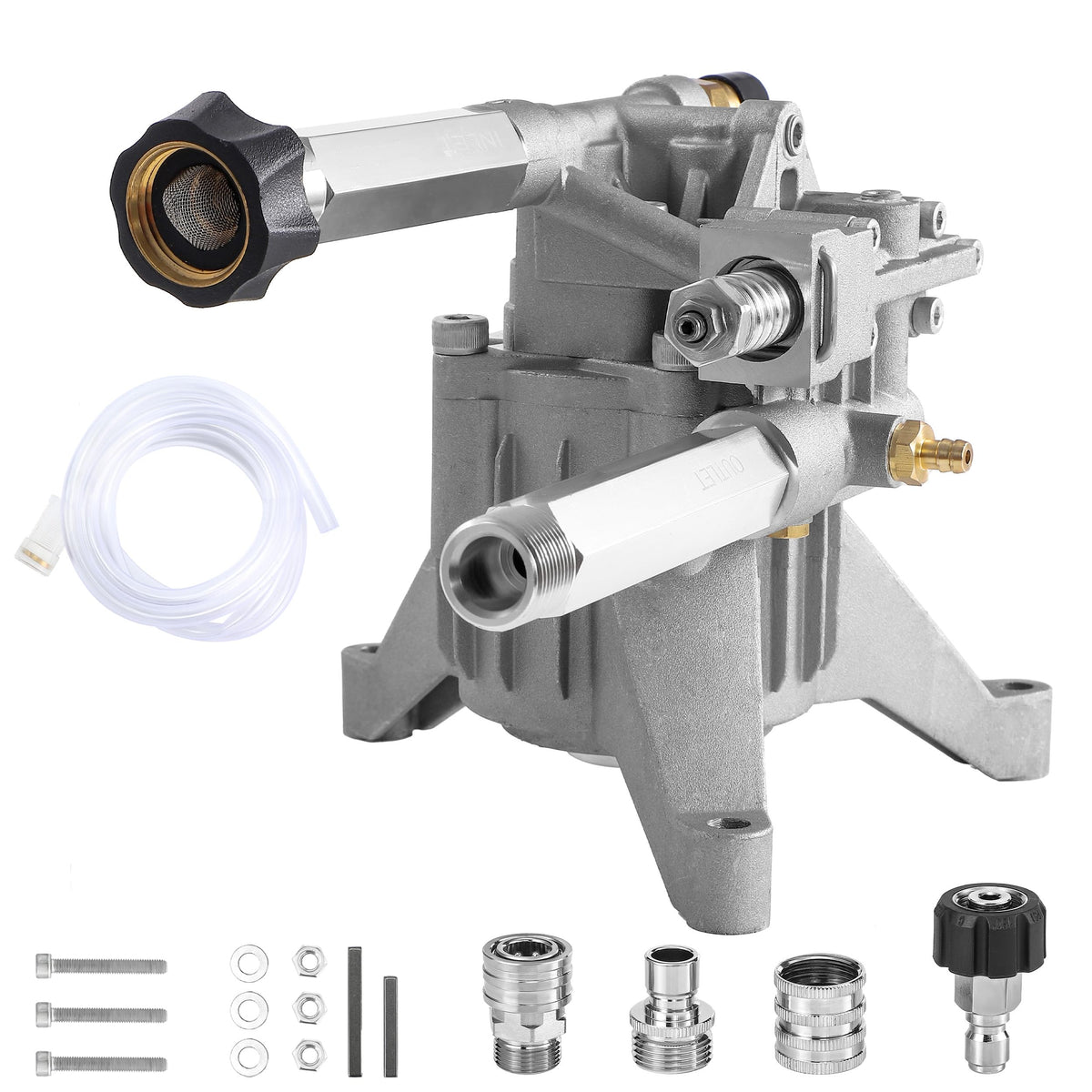 M MINGLE quick-connect fittings included for smoother garden hose connections.