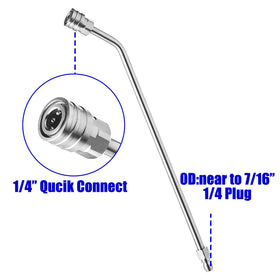 M MINGLE stainless steel extension with 1/4-inch quick connect for versatile power washing.