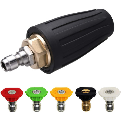 M MINGLE turbo nozzle rotating jet for powerful cleaning on tough surfaces.