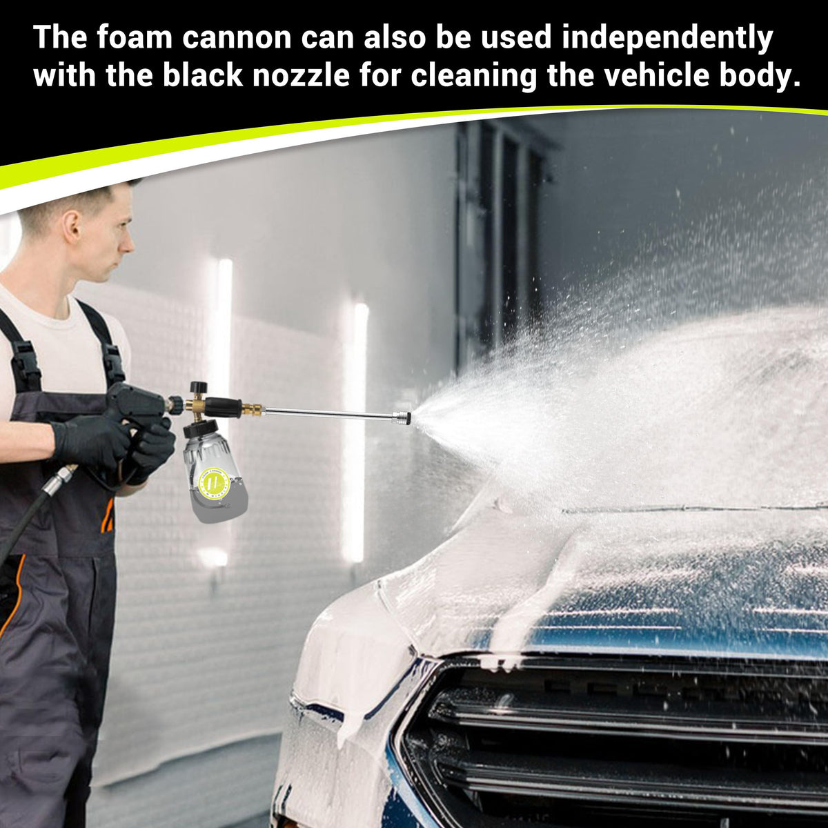 Car wash mitt included for gentle body surface cleaning