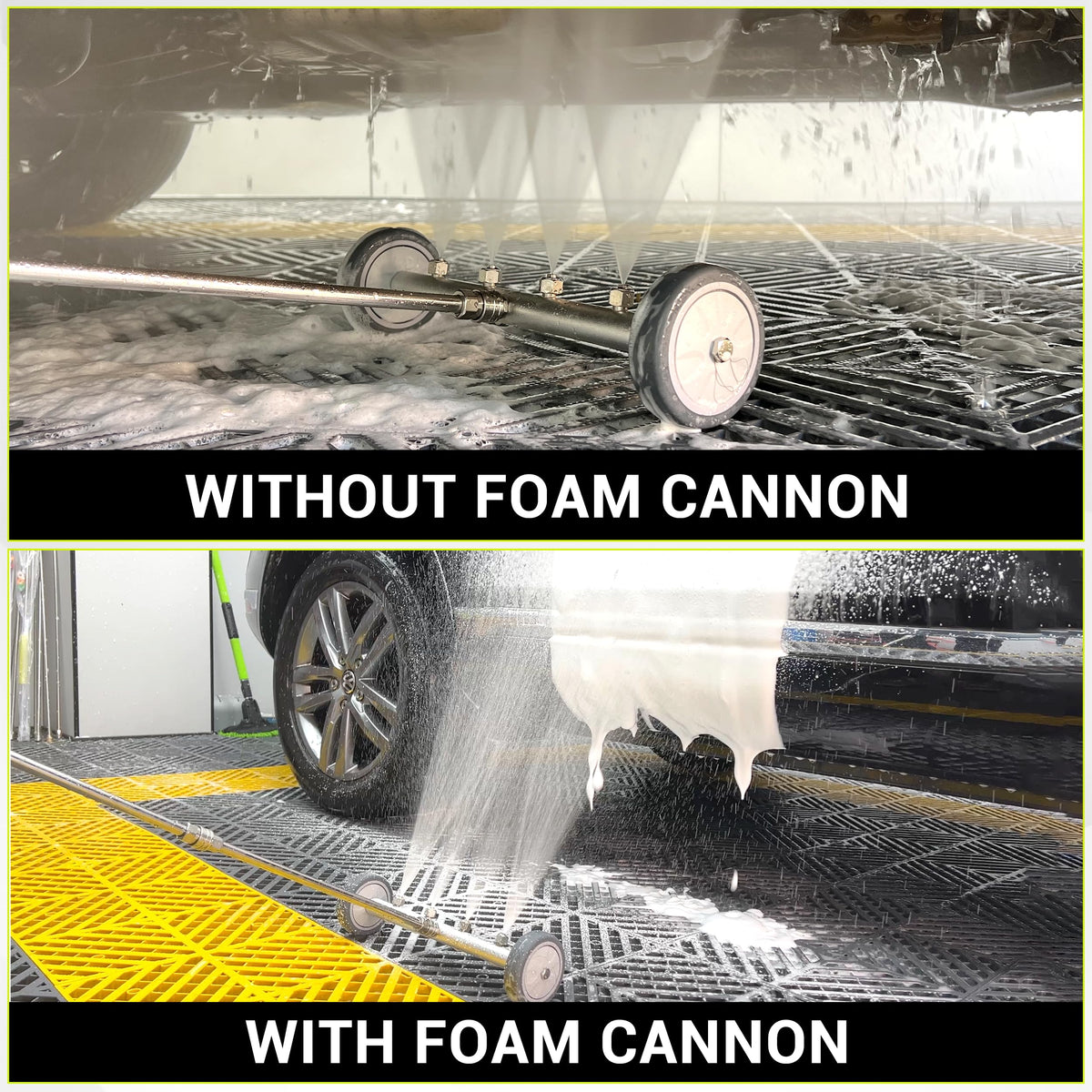 Foam blaster attachment ready for pre treatment of grime