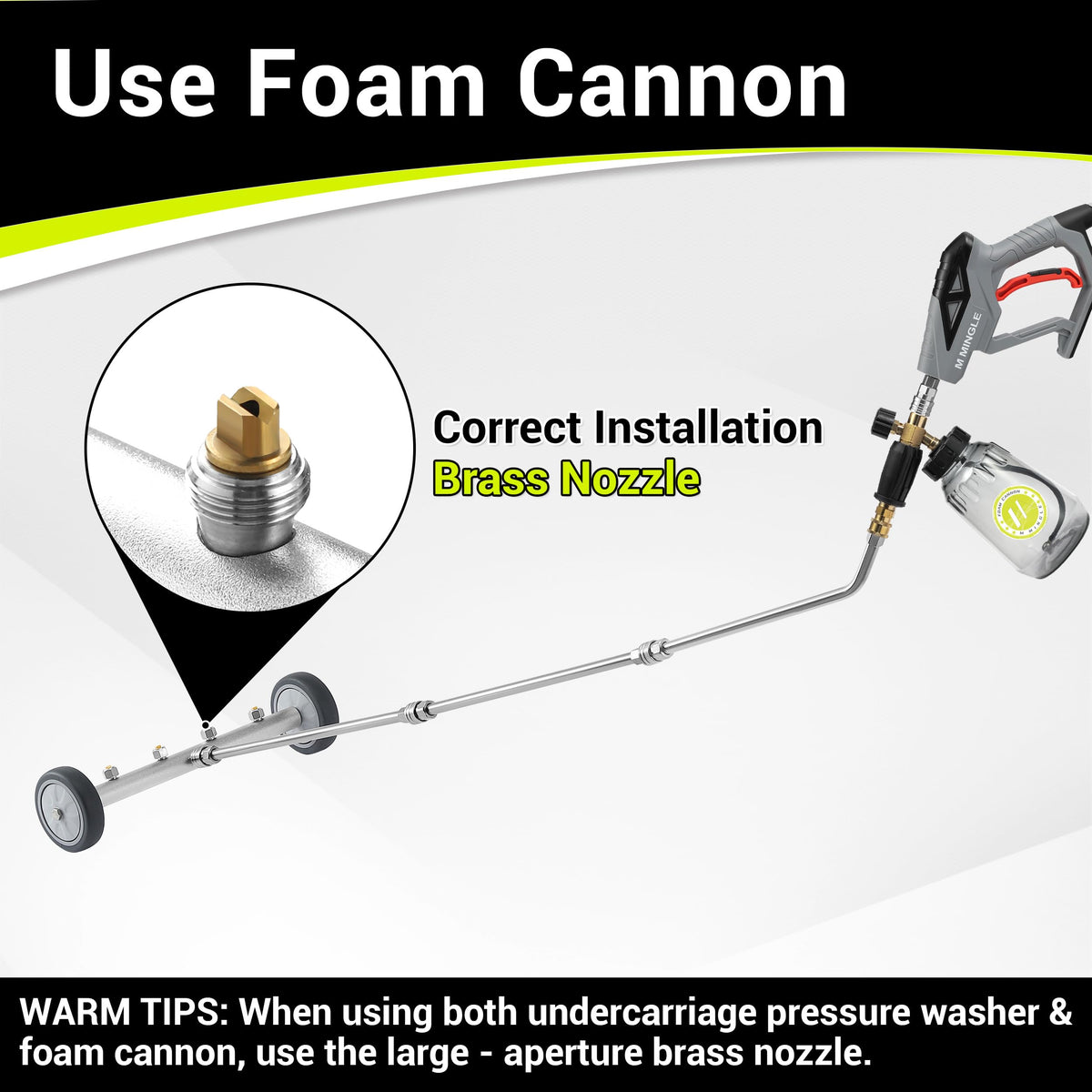 Compact wheeled undercarriage cleaner designed to reach tight spaces