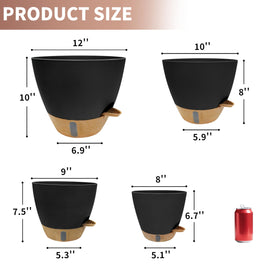 MNKXL 10-inch self-watering pot with visual window for plant care