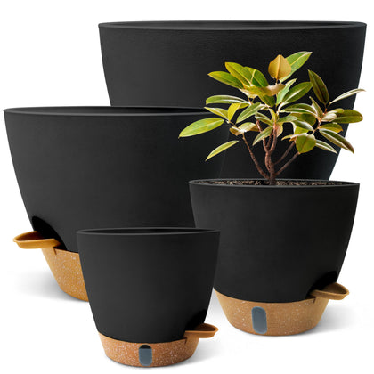 MNKXL 12-inch self-watering pot with visual window for quick moisture checks