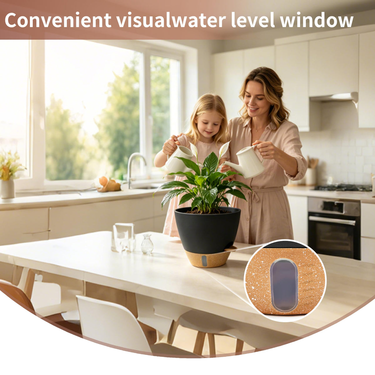 MNKXL 8-inch self-watering pot with air-water circulation and drainage