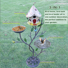 MNRYLKB 3-in-1 design combines bath, feeder, and house in one unit.