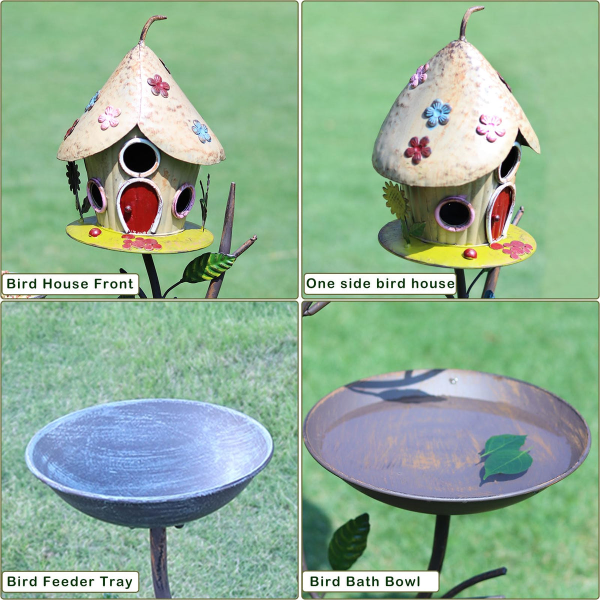 MNRYLKB outdoor bird feeder supports multiple birds with easy-access seed.