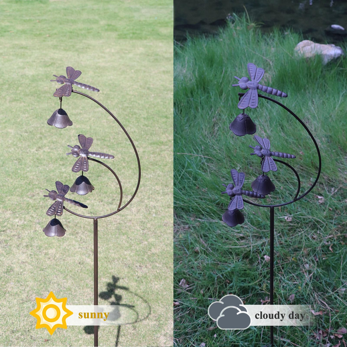 MNRYLKB hand-painted metal finish stands up to outdoor weather.