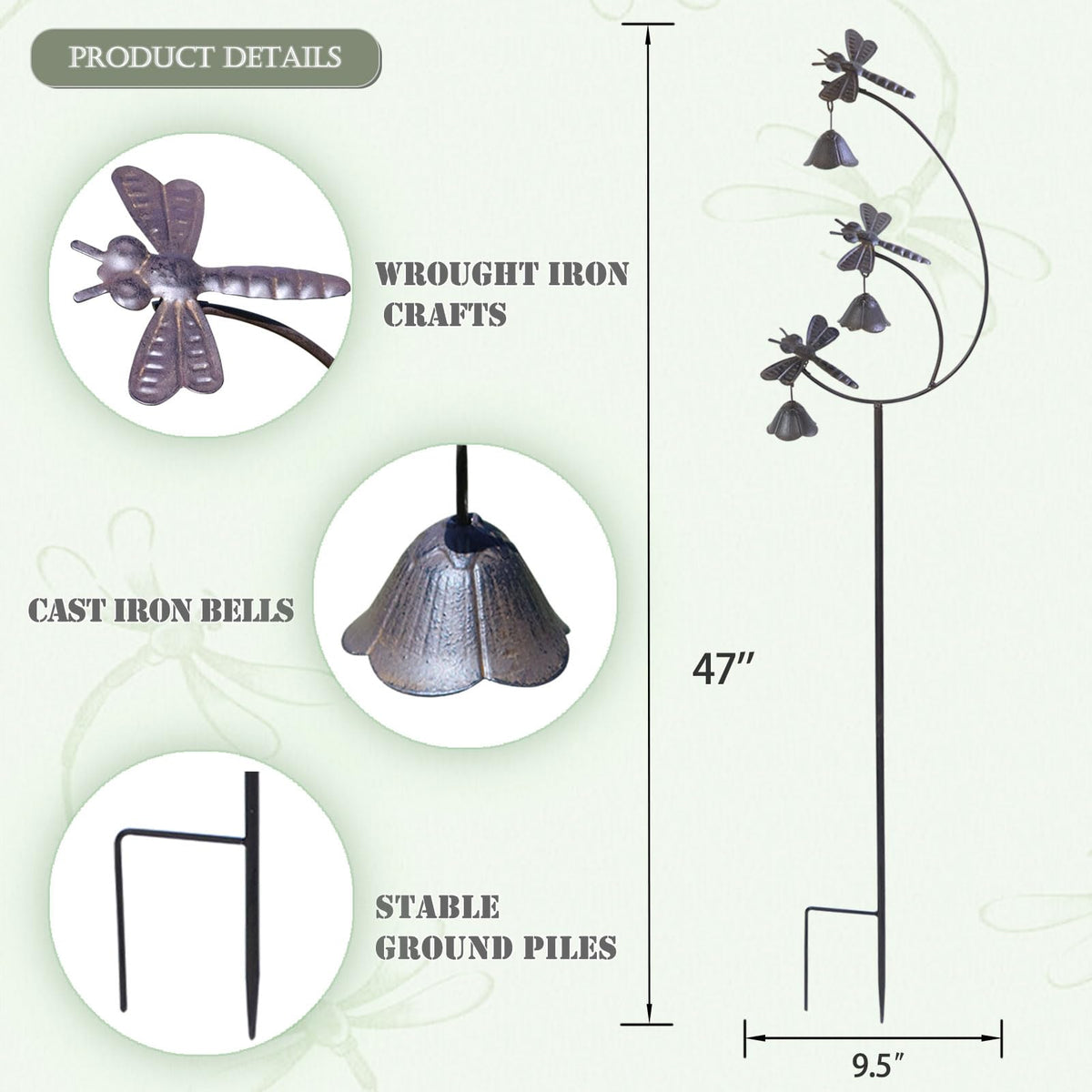MNRYLKB three dragonflies on springs produce motion and sound.