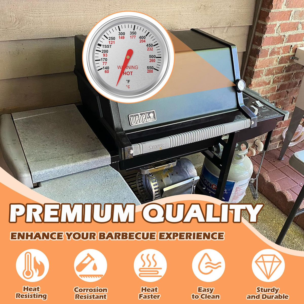 MOASKER 9815 works with Weber Spirit and Performer models for flexible use