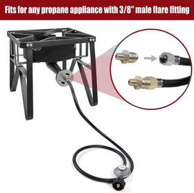 Easy handwheel installation enables tool-free setup with most propane tanks.