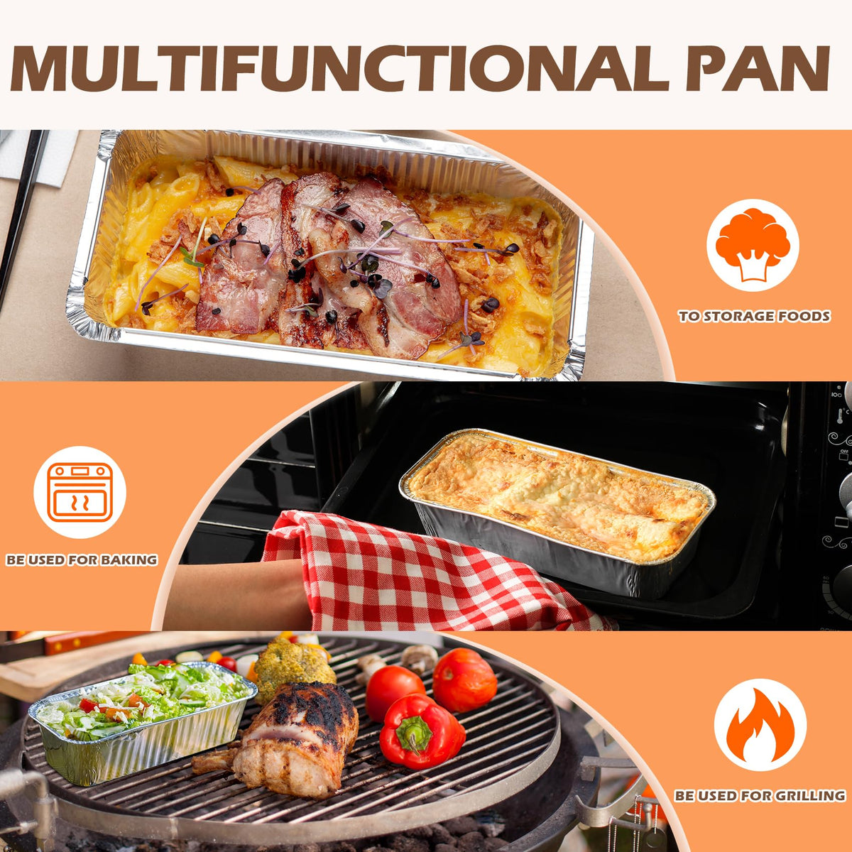 Recyclable MOASKER liner emphasizes eco-friendly cleanup after grilling.