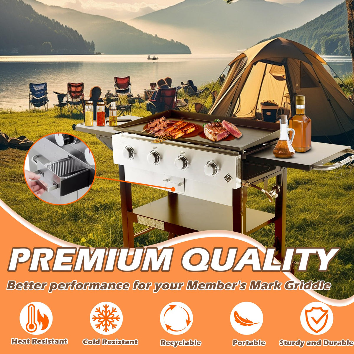 MOASKER liner shown as easy to insert and remove during meal prep.
