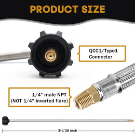 MOASKER 3ft hose with brass fittings provides leak-free connections for RV setups.