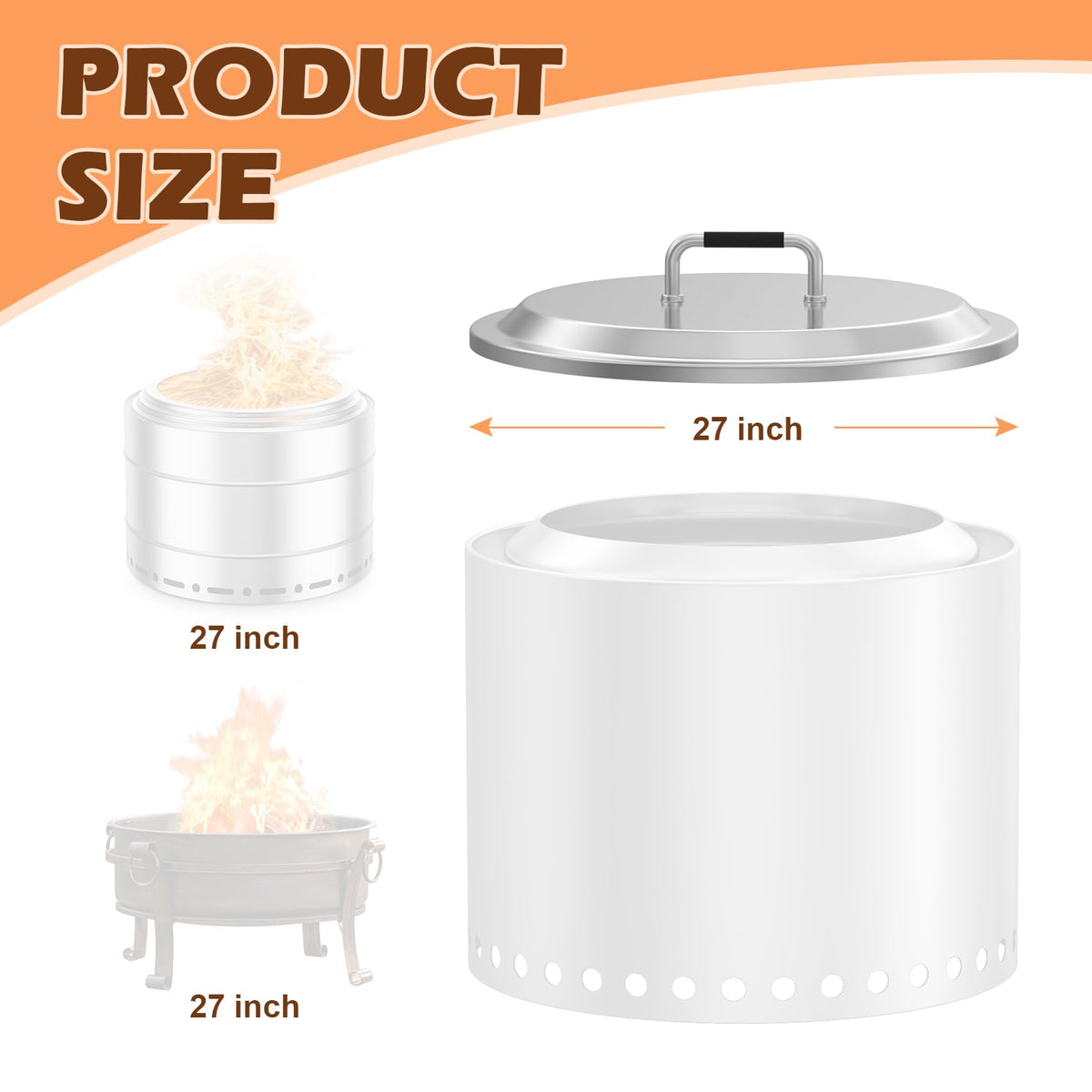 MOASKER round fire pit lid used as a stable tabletop surface for snacks