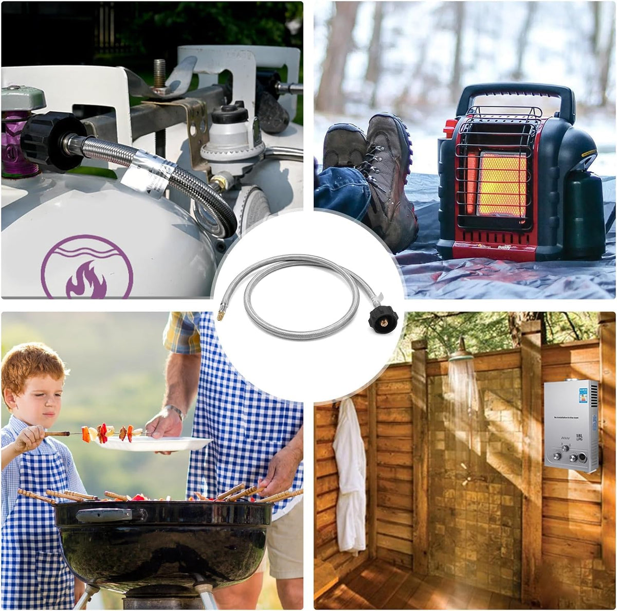 MOASKER rv propane hose ideal for camping and travel trailer outdoor cooking scenarios.