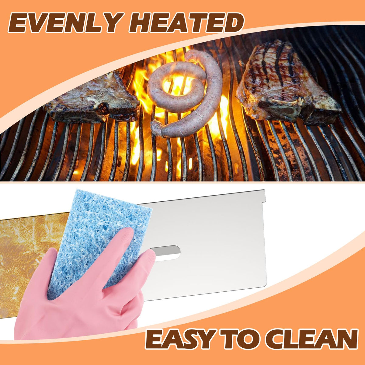 MOASKER sear plate replacement for Napoleon N305-0082 protects food from direct flame