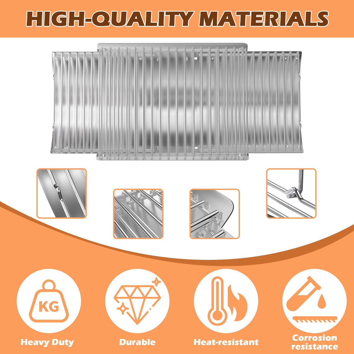 MOASKER stainless steel ash pan highlights rustproof durability under heat.