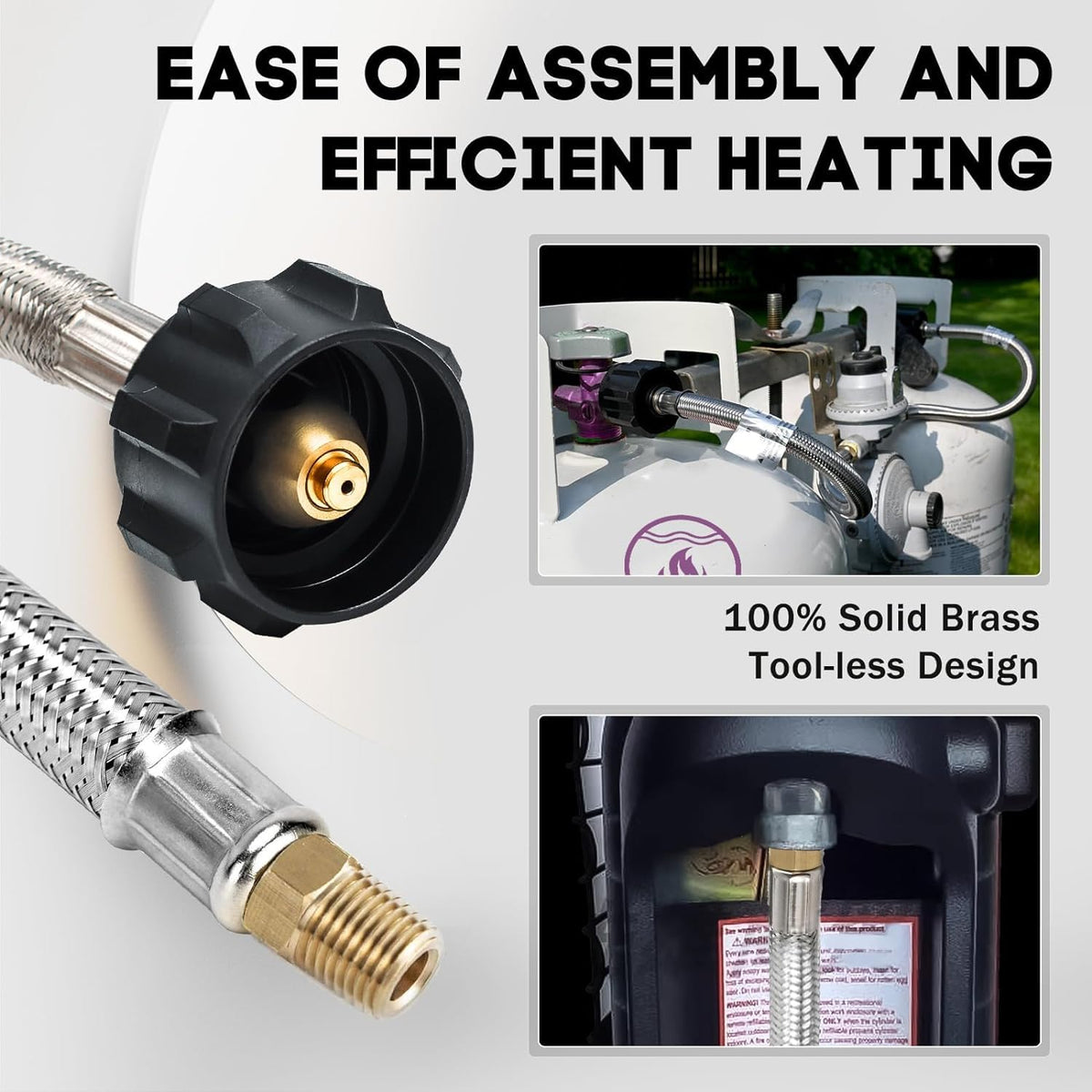 MOASKER stainless steel braided propane hose offers durable, weather-resistant performance for outdoor RV use.