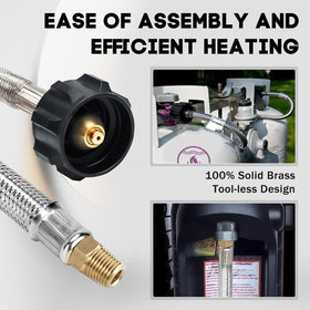 MOASKER stainless steel braided propane hose offers durable, weather-resistant performance for outdoor RV use.