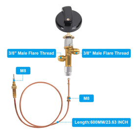 Close-up of MOASKER 600 mm thermocouple for reliable flame sensing