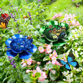 Mocety butterfly bath garden decor station adds color and life to outdoor spaces.
