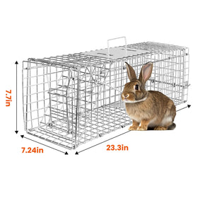 Moclever 24 inch live trap side view highlighting foldable design for easy storage