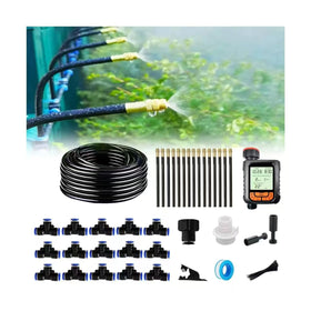 MOCOBER drip irrigation kit with 65ft tubing for even garden moisture