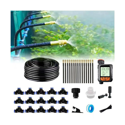 MOCOBER drip irrigation kit with 65ft tubing for even garden moisture