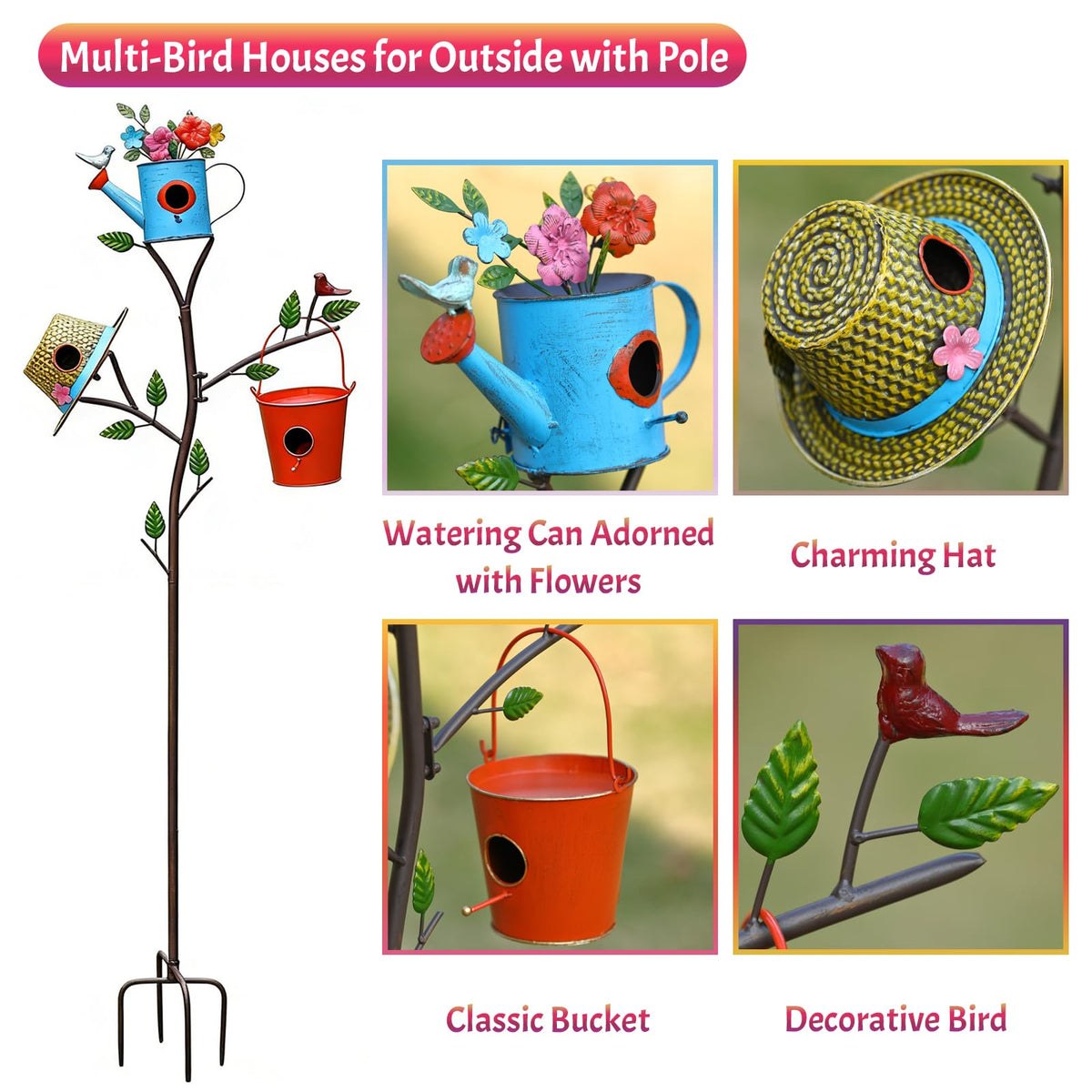 MOCOME watering-can flower bird house adds charm and nesting potential