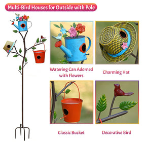 MOCOME watering-can flower bird house adds charm and nesting potential