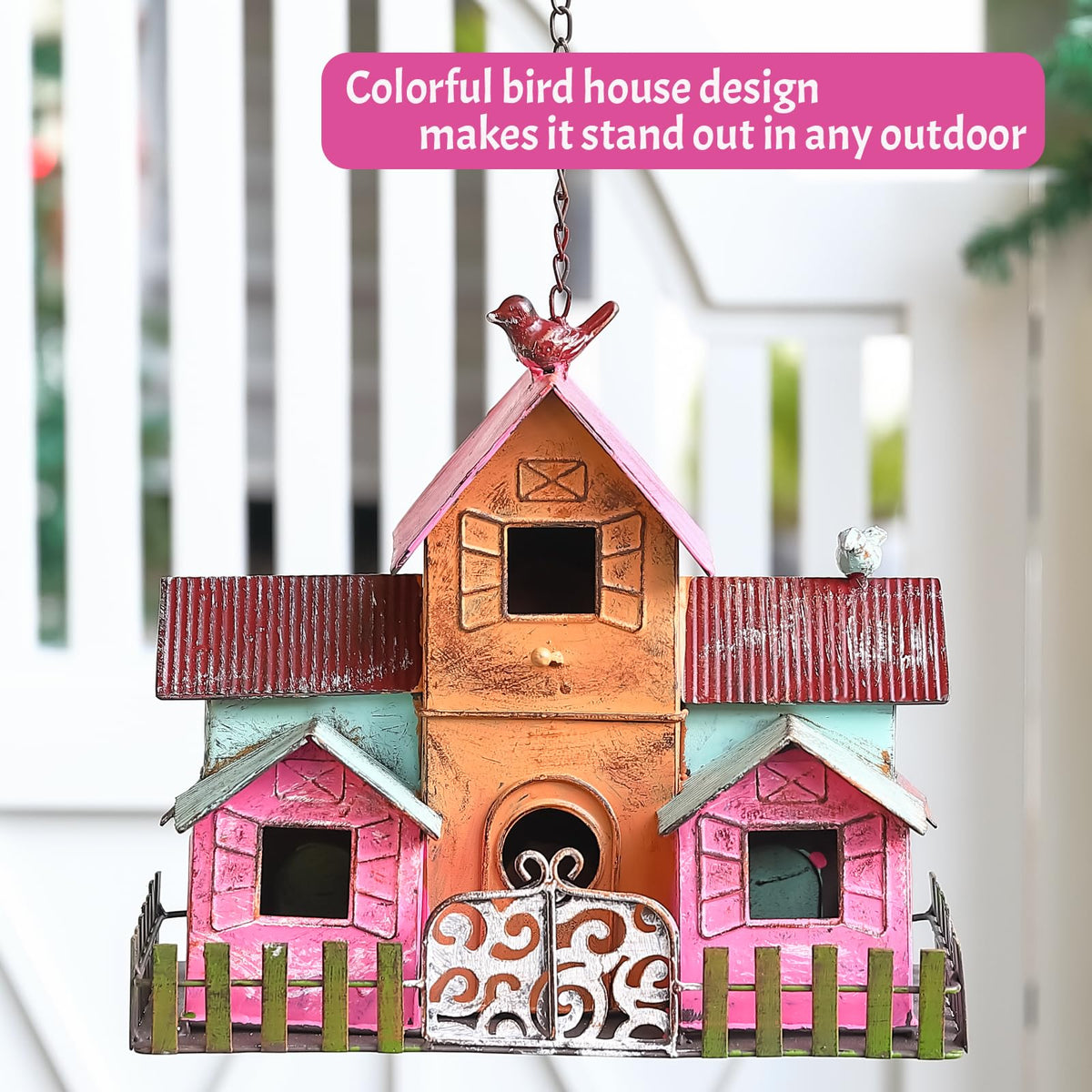 MOCOME bird house back panel with cleanout doors for easy maintenance.