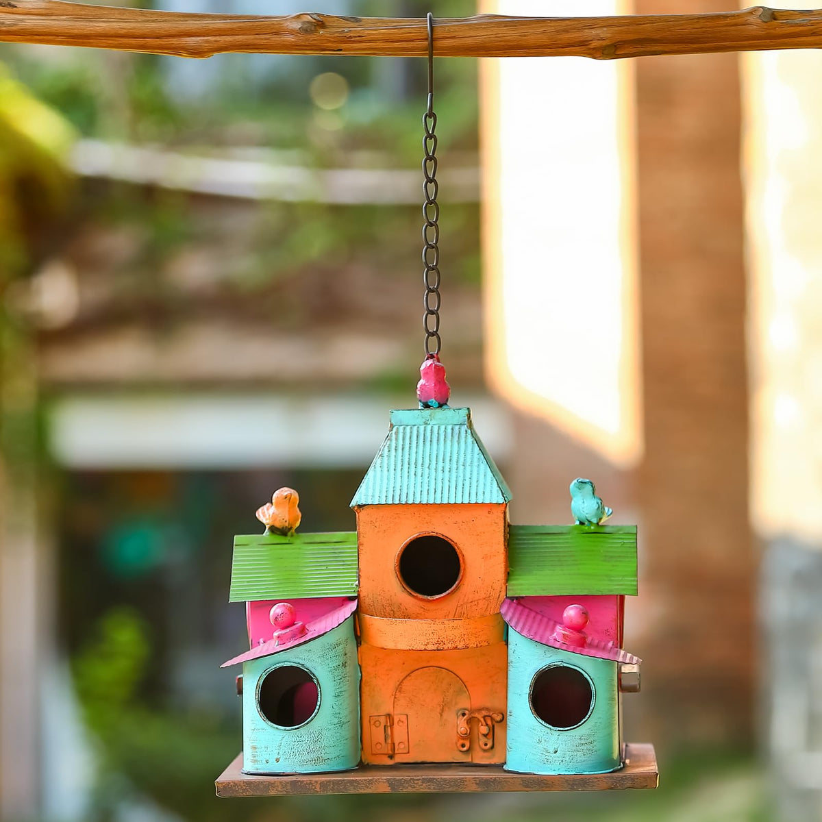 MOCOME mounted on tree or fence adds colorful garden charm.