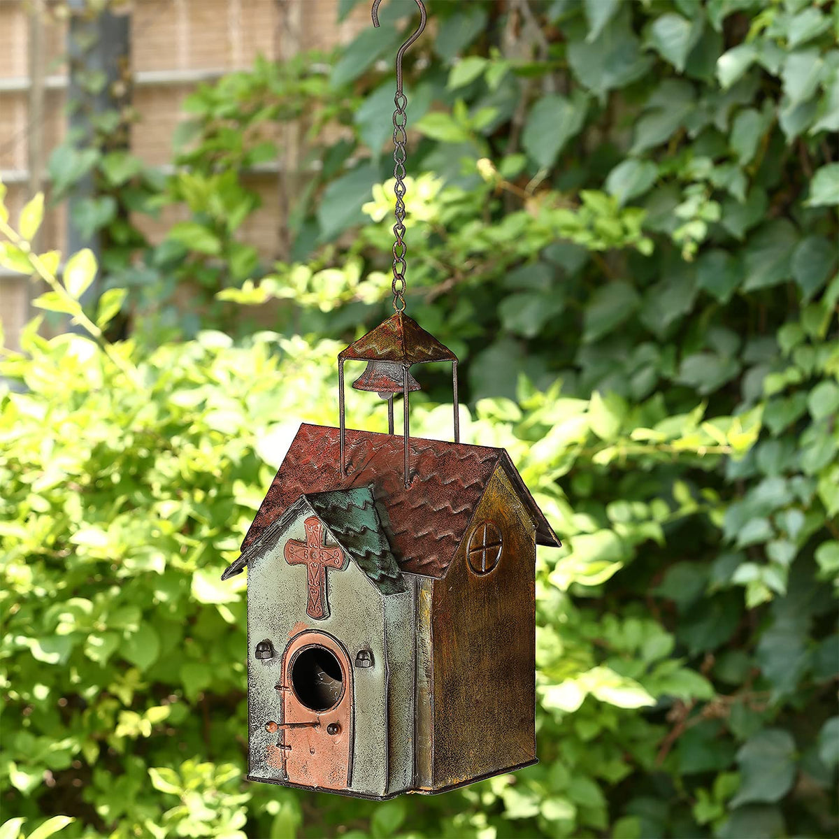 MOCOME bird house outdoor metal church dimensions fit compact spaces.