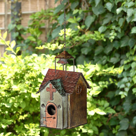 MOCOME bird house outdoor metal church dimensions fit compact spaces.