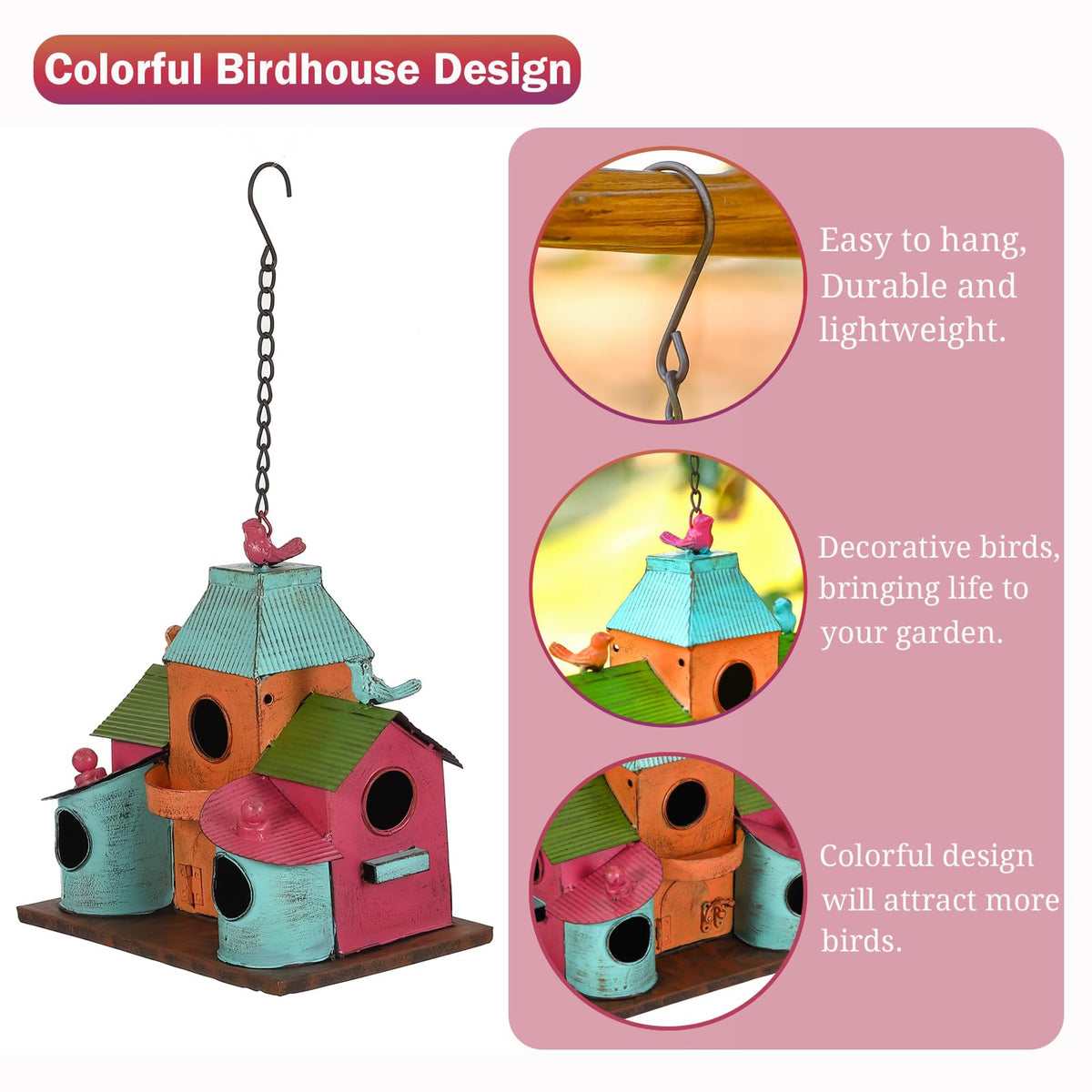 MOCOME bird house back with easy-clean rear doors for simple maintenance.