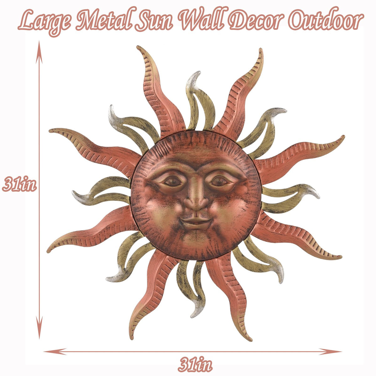 MOCOME large sun wall art with built-in hanger for easy installation.
