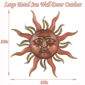 MOCOME large sun wall art with built-in hanger for easy installation.