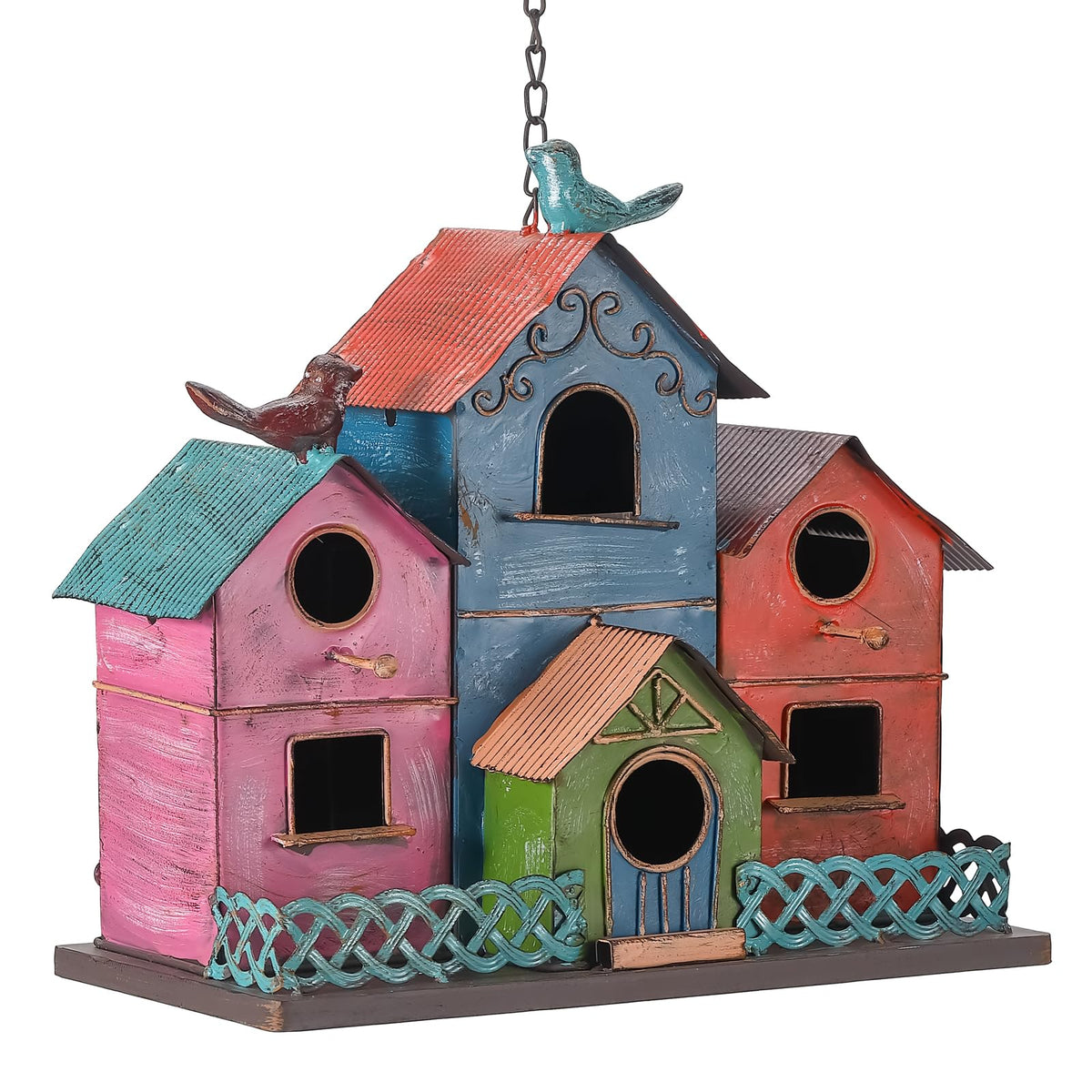 MOCOME metal bird house with four compartments for nesting and cleaning