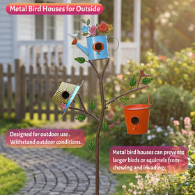 MOCOME weather-resistant metal bird houses for durable outdoor display